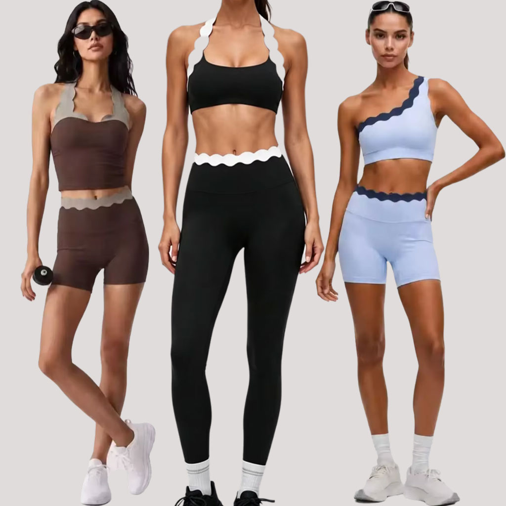 Lace Bralette Set - طقم يوغا نسائي من قطعتين: حمالة