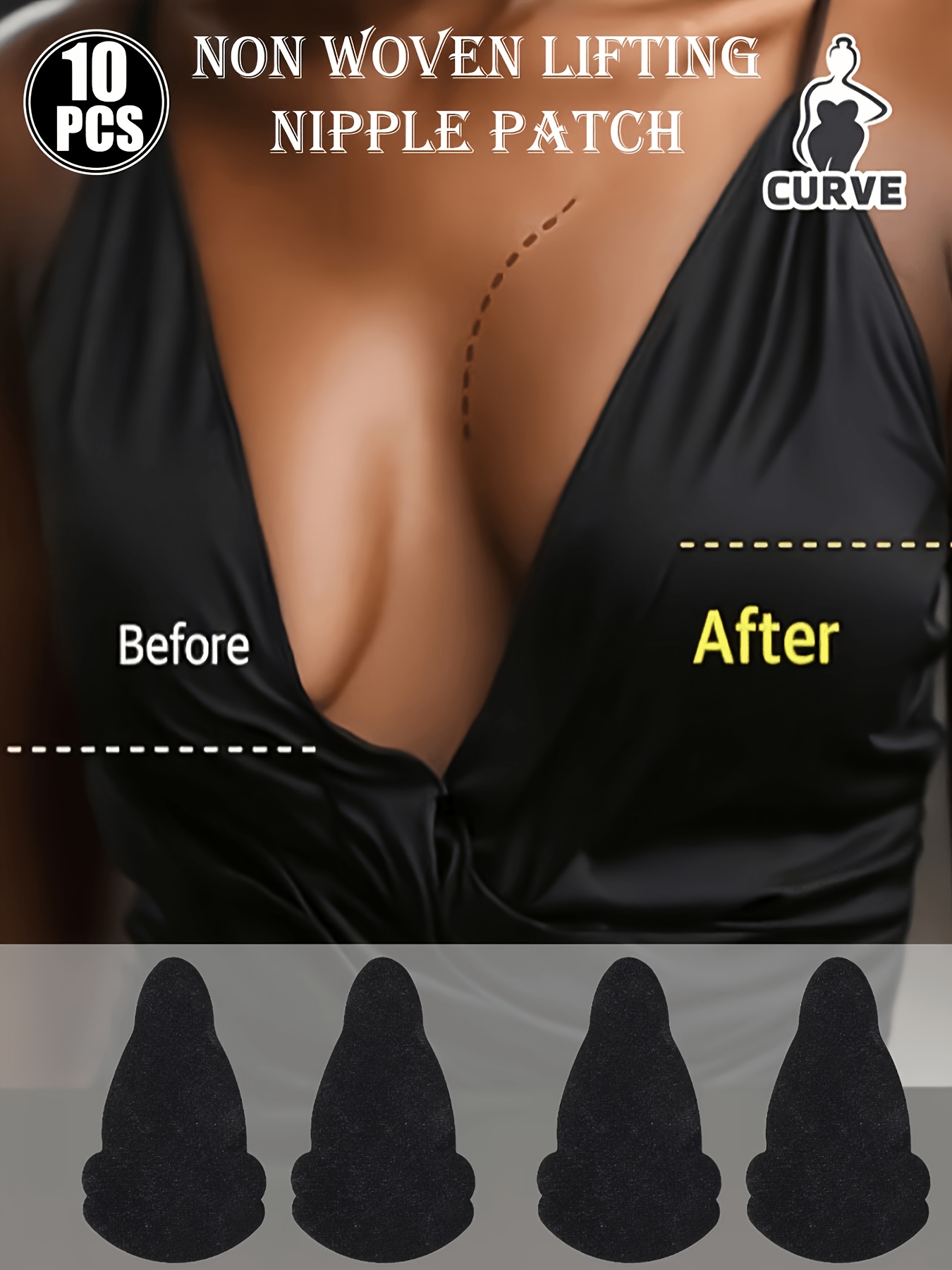 10 قطع من لاصقات الثدي غير الم - مراجعة Strapless Bra Adhesive وسعره